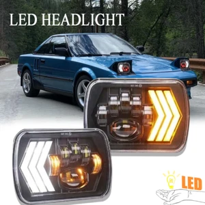 For Toyota Celica 1982-1993 MR2 1985-1995 PAIR 7x6/5x7 Skull LED Headlight DRL - Picture 1 of 11