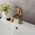 Antique Brass Bathroom Sink Basin Deck Mounted Faucet Mixer Tap Single Handle