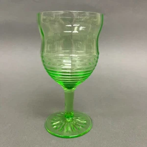 Green Vaseline Glass Stem Stemmed 5 7/8" High - Picture 1 of 12