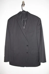 BLACK PINSTRIPED JOSEPH ABBOUD 100% WOOL SPORT COAT sz 48L suit jacket 48 LONG - Picture 1 of 5