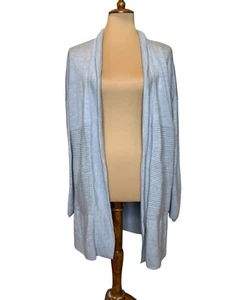 Lululemon grau vorne offen Long Cardigan Pullover Gr. 6 leichter Rippstrick W - Bild 1 von 4