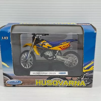 Welly Husqvarna CR125 Motocross Die Cast 1:18 VINTAGE - OLD NEW STOCK - Image 1 of 4