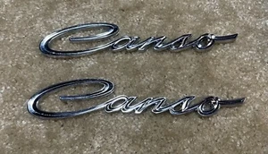 1966 1967 Acadian "Canso" Emblem Pair U.S.A Made **free Shipping**  66 & 67 - Foto 1 di 2