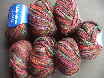 7 x 50 g Lana Gatto OLMO Bändchengarn, multicolor  7455 mit Seide - Bild 1 von 3