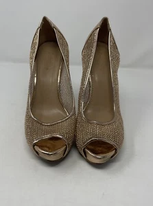 CHARLOTTE RUSSE WOMEN'S KYDEE HEELS PEEP TOES ROSE GOLD SIZE 6 - Picture 1 of 12