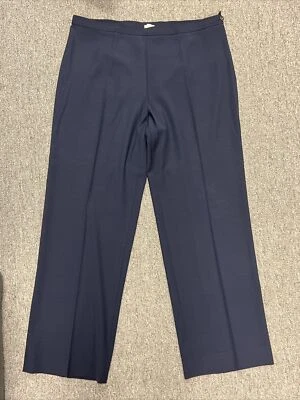 Pantalones de vestir de lana con cremallera lateral azul marino 52 AGNONA para mujer Foto 1 de 4