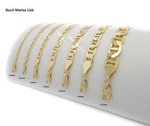 MARINA GLIEDERKETTE 14K VERGOLDET 20" 24" 30" &2mm-7mm HIP HOP KETTE HALSKETTE - Bild 1 von 1