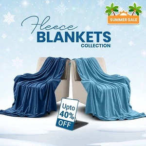 Extra Large Reversible Fleece Blanket Throw For All Season Bed Summer Blankets - Picture 1 of 106