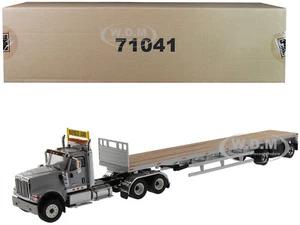 INTERNATIONAL HX520 GRAY WITH 53' FLATBED TRAILER 1/50 BY DIECAST MASTERS 71041 - Picture 1 of 3