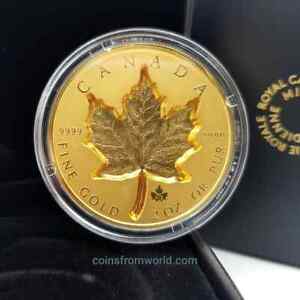 Canada 2021 200$ Super Incuse Gold Maple Leaf 2 oz Pure Gold Coin Canadian Mint