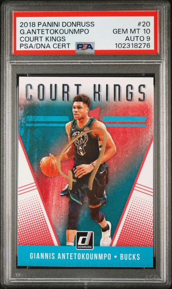 Freak Gold Auto●2018 Court Kings Giannis Antetokounmpo Gold Auto●PSA 10●POP 1 Foto 1 de 3