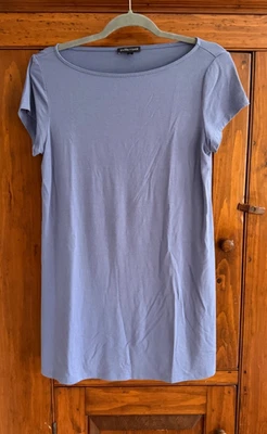 Eileen Fisher Women’s S Betau-Neck Tunic Top Cap Sleeve Minimalist Viscose Blend - Image 1 of 4