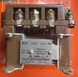Cutler-Hammer Relay 9565H74 Vintage Aviation 24-28v 100A Amp TPDT Org Box - Picture 1 of 4
