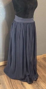 Baci Women’s Long Blue Silk Maxi Skirt S/M Flowy Lined Pull On Feminine Italy - Picture 1 of 16