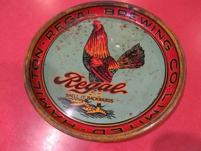 ВИНТАЖНЫЙ ОРИГИНАЛЬНЫЙ ПИВНОЙ ПОДНОС 1930-х REGAL BREWING CO. ROOSTER ОНТАРИО, КАНАДА - Изображение 1 из 4