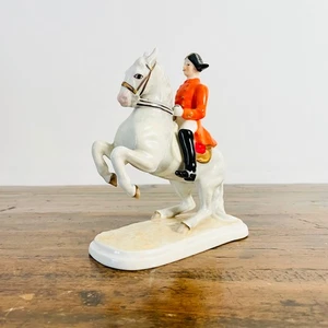 Rare Statuette Porcelaine Goebel "Cavalier sur Cheval Cabré" Modèle GF 136 1958 - Picture 1 of 10