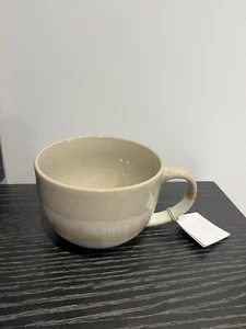 Scandi Home Biege zweifarbiger Keramik großer Tee Kaffee Becher 400 ml - Bild 1 von 3