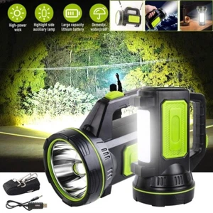 LED Handheld Taschenlampe Suchscheinwerfer Outdoor Camping Akku USB Suchlampe - Bild 1 von 19