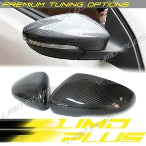 Pair for VW Golf GTI MK6 Real Carbon Fiber Mirror Cover Caps Replacement - Picture 1 of 10