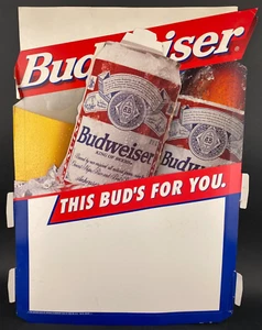 Vintage Budweiser Beer This Bud's For You Sign 28"x20" Size Anheuser Busch 1994 - Picture 1 of 7