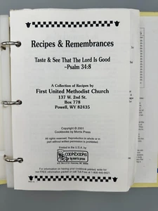2001 Recipes and Remembrances Cookbook First United Methodist Church Powell, WY - Bild 1 von 14