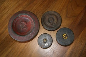 Vintage 4 brass balance scale weights Various Size Antique - Picture 1 of 3
