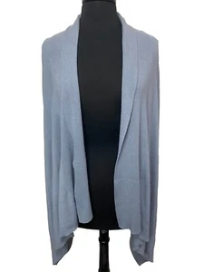 Black Goat Cashmere Long Open Cardigan Size S Dusty Blue Lightweight 2223 - Picture 1 of 8