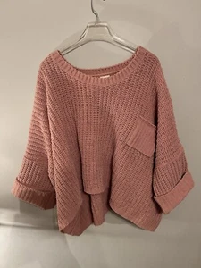 Pink Chunky Knit Oversized Sweater By POL - Picture 1 of 7