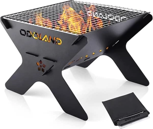 Camping Lagerfeuergrill, Tragbare Faltbare Holzkohlegrills, Backpacking BBQ Grill, - Bild 1 von 12