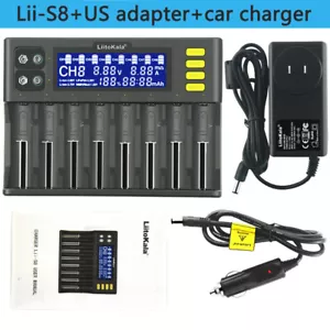 LiitoKala Lii-S8 Caricabatteria per ricarica rapida agli ioni di litio/IMR/LiFePO4 AAA 9V 9V - Foto 1 di 13
