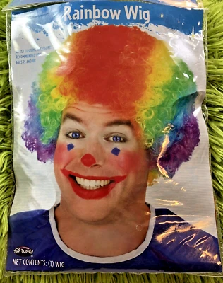 Adulto Payaso Arco Iris Peluca Rizada Afro Neón Vívido Halloween Fiesta Disfraz Accesorio Foto 1 de 4