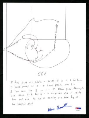 Wes Unseld SIGNED HAND DRAWN PLAY SOB Washington Bullets HOF PSA/DNA AUTOGRAPHED - Image 1 of 2