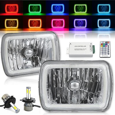 Faros LED 7x6" RGB COB Cambio de Color Blanco Rojo Azul Verde Halo Ojo de Ángel 40W Foto 1 de 4