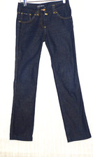Dolce & Gabbana Dark Blue Metallic Denim Women Straight Leg Jeans Size: 38