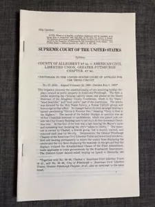 RARE US Supreme Court Opinion Allegheny v ACLU Christmas Nativity Hanukkah 1989 - Picture 1 of 8