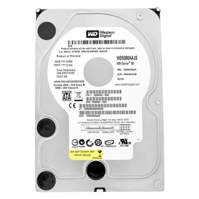 Festplatte Western Digital 500GB WD5000AAJS 8Mb Cache 7200Rpm Sata II 3,5" Zoll - Bild 1 von 4