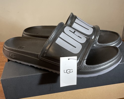 SANDALI UGG WILCOX LOGO SLIDE SPIAGGIA SLIDES NERI 1108042 TAGLIA 13 NUOVI