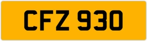 CFZ 930 C 3x3 DATELESS PRIVATE NUMBER PLATE CAM COL CHRIS CHAS CHARLIE CAL CON - Picture 1 of 1