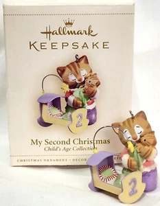 Hallmark MY SECOND CHRISTMAS Child's Age Ornament 2 years old girl kitten 2006 - Picture 1 of 12