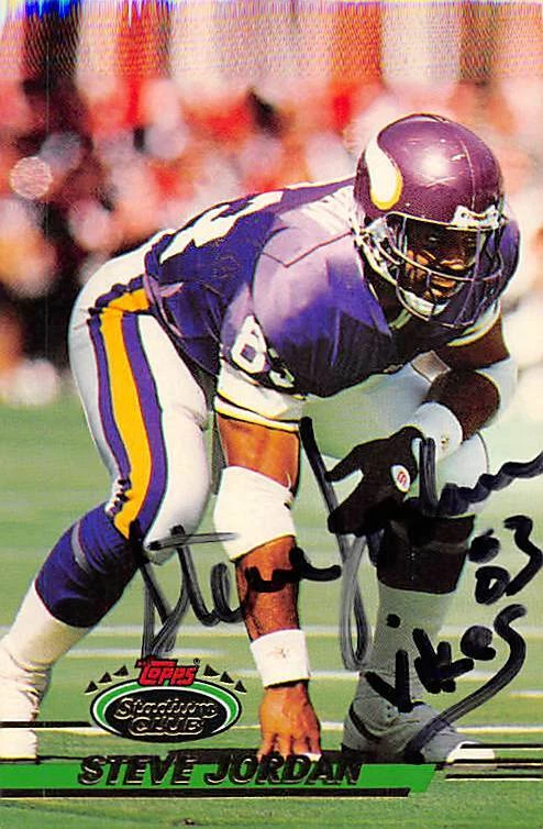 Steve Jordan autographed Football Card (Vikings) 1993 Topps Stadium Club #445 - Image 1 of 1