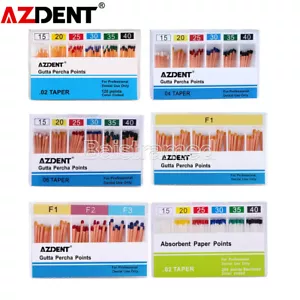 AZDENT Dental Gutta Percha Points/Absorbent Paper Points Endodontic Root Canal - Picture 1 of 130