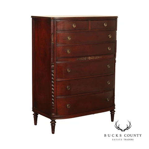 1940's Sheraton Style Mahogany Tall Chest of Drawers Cover