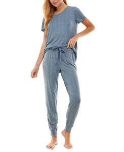 Roudelain Printed Short Sleeve Top & Jogger Pajama Set - Flint Stone - Size XL - Picture 1 of 2