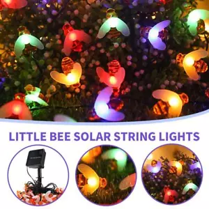 Solar String Light 100LED Cute Bee Outdoor Light Wedding Home Garden Patio Pa ✨p - Picture 1 of 21