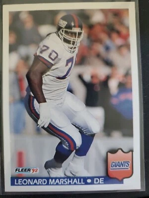 1992 Fleer Leonard Marshall New York Giants #297 - Image 1 of 2