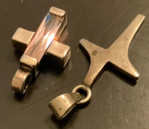 MCM Modern Sterling Silber 925 Religiös Kreuz Set Glaube Christentum Charms Vintage - Bild 1 von 7