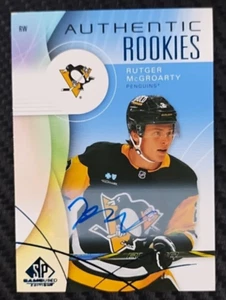 2025 NHL UD SP G/U Rutger Mcgroarty Blue AUTO Authentic Rookie PENGUINS #225 - Bild 1 von 4