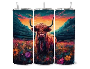 20oz Tumbler Highland Cow Stainless Steel Cup - Picture 1 of 1