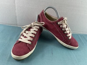 Taos Sneakers Women 6 M Star Shoes Red Suede Lace Up Walking Comfort Trainers - Picture 1 of 12