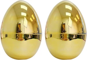 GiftExpress Jumbo Easter Eggs - 10" Tall x 7" Wide Extra Large Empty Gold - Picture 1 of 5